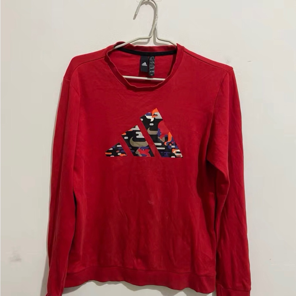 Adidas Women's Vibrant Red Crew Neck Sweater